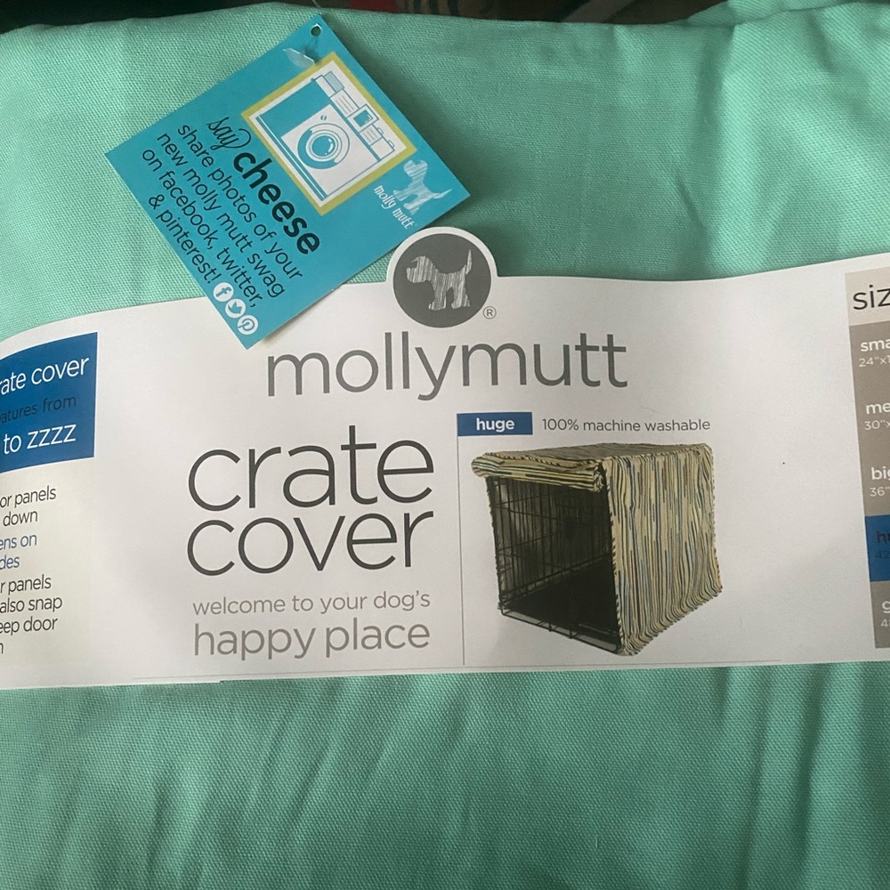 Molly Mutt Canvas Crate Cover Light Teal 42”